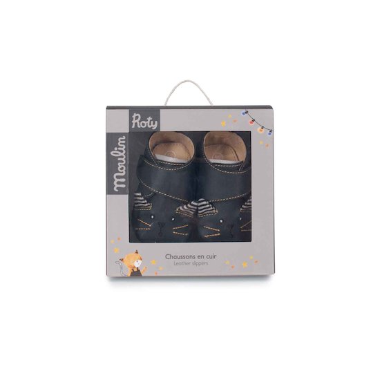 Moulin Roty Chaussons cuir chat Les moustaches Mixte 0-6 mois Moulin Roty Chaussons cuir chat Les moustaches Mixte 0-6 mois