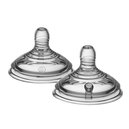 Tommee Tippee Lot de 2 Tétines pour biberon Natural Start Clear Débit Extra-lent Tommee Tippee Lot de 2 Tétines pour biberon Natural Start Clear Débit Extra-lent