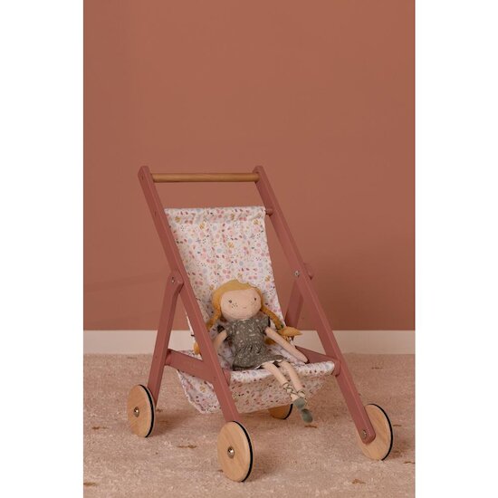 Little Dutch Poussette pour poupée en bois Rose  Little Dutch Poussette pour poupée en bois Rose
