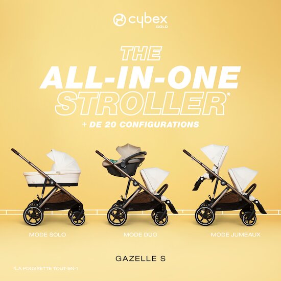 Cybex Poussette évolutive Gazelle S Taupe - Seashell Beige  Cybex Poussette évolutive Gazelle S Taupe - Seashell Beige
