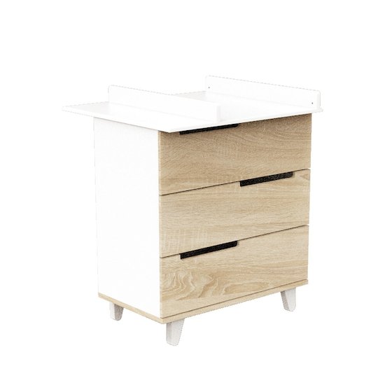 Sauthon Commode 3 tiroirs Baltic Chêne Doré - Blanc  Sauthon Commode 3 tiroirs Baltic Chêne Doré - Blanc
