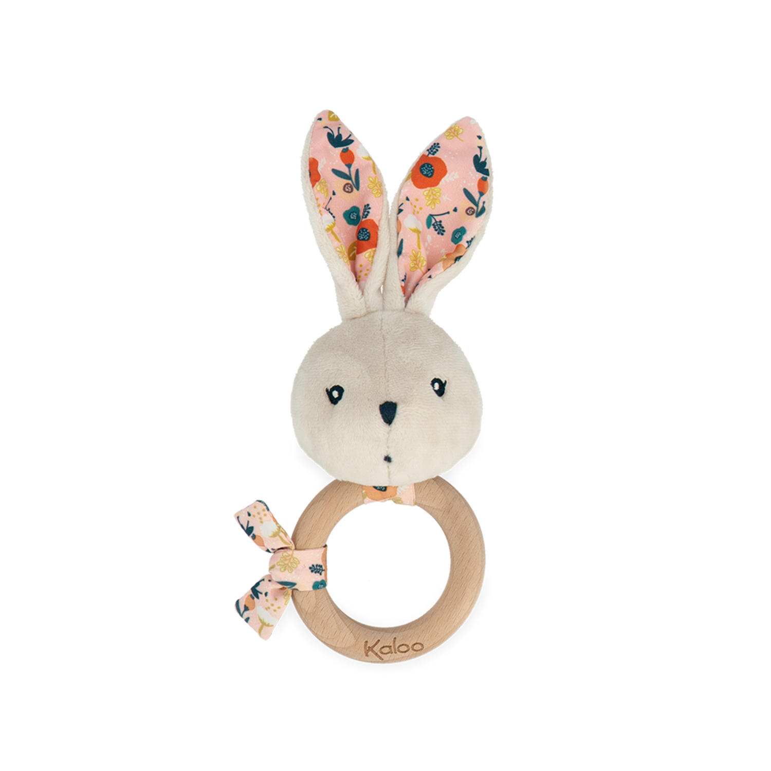 Kaloo - Hochet K'doux Lapin coquelicot ROSE Kaloo