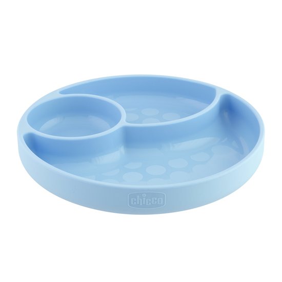 Chicco Plat à compartiments en silicone avec ventouse bleu 12 mois +