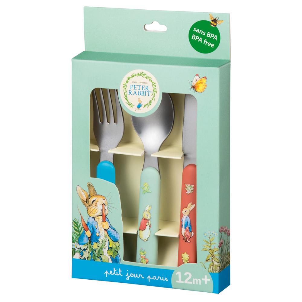 Set de 3 couverts Pierre Lapin MULTICOLORE petit jour paris
