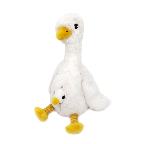 Les Déglingos Peluche Ptipotos Oie Maman/Bebe Blanc  Les Déglingos Peluche Ptipotos Oie Maman/Bebe Blanc