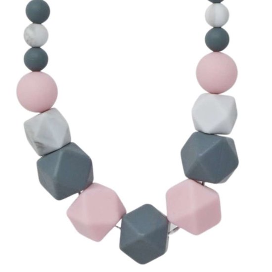 Irréversible Bijoux Collier bijou de dentition et de portage Gris Et Rose 