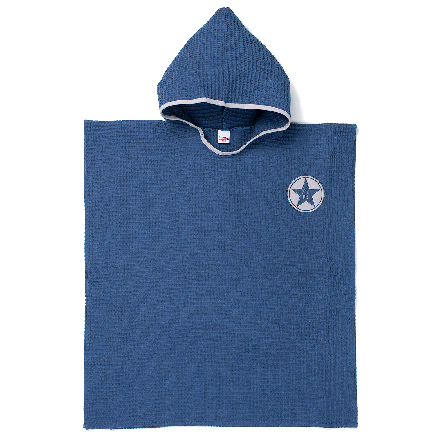 Poncho de bain à capuche en nid d'abeille BLEU BB&Co