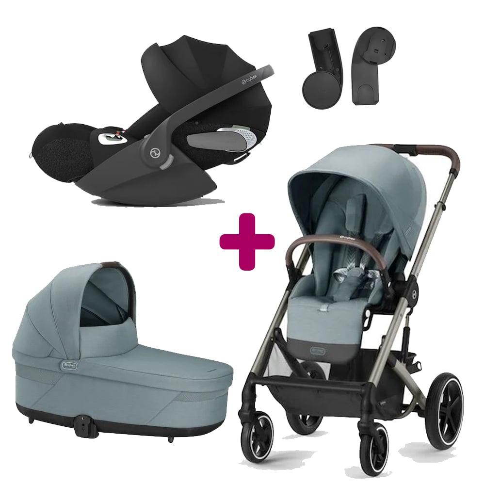 Cybex - Pack poussette trio Balios S Lux sky blue + nacelle Cot S lux sky blue + coque Cloud T i-Size Sepia Black  Cybex