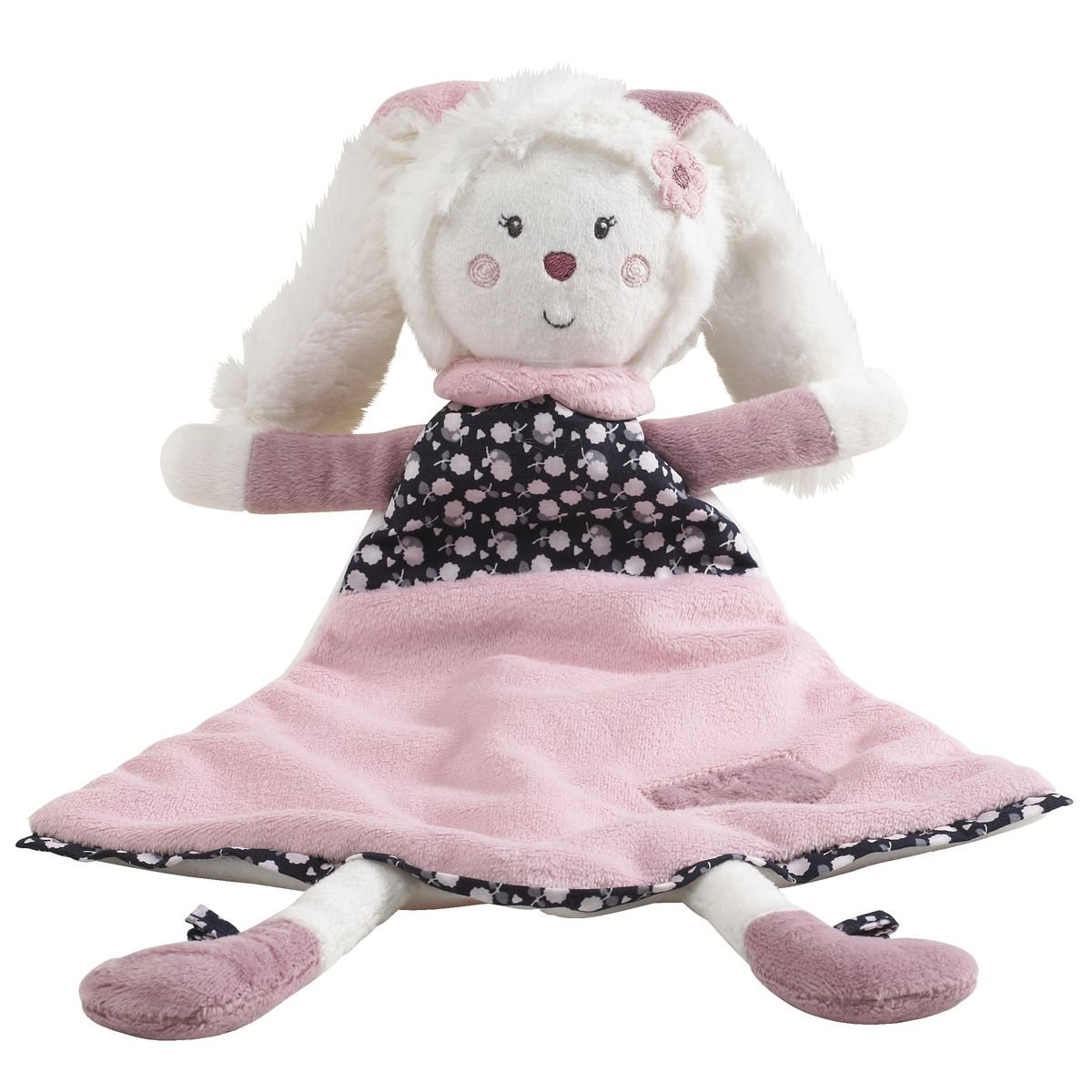 Sauthon - Doudou mouchoir Miss Fleur de Lune ROSE Sauthon