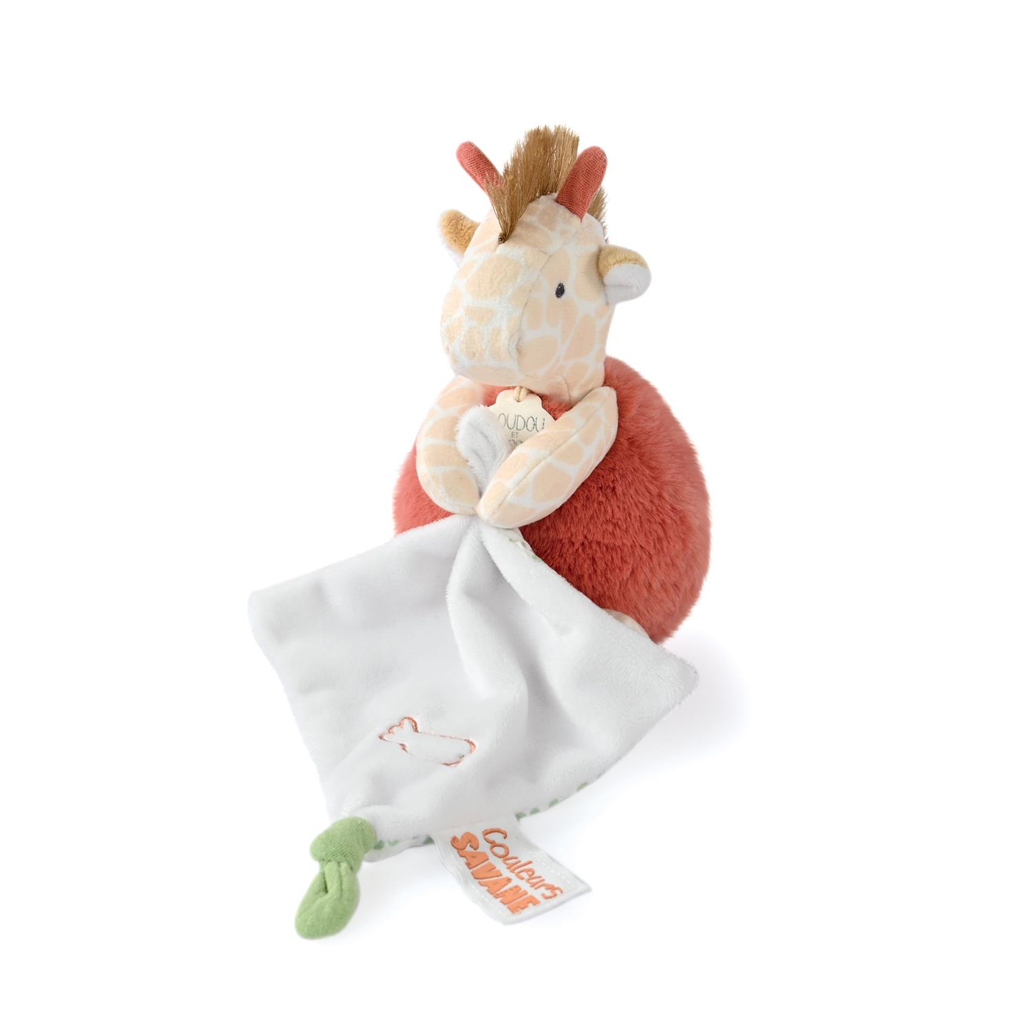 Doudou & Compagnie - Doudou Girafe avec mouchoir BEIGE Doudou & Compagnie