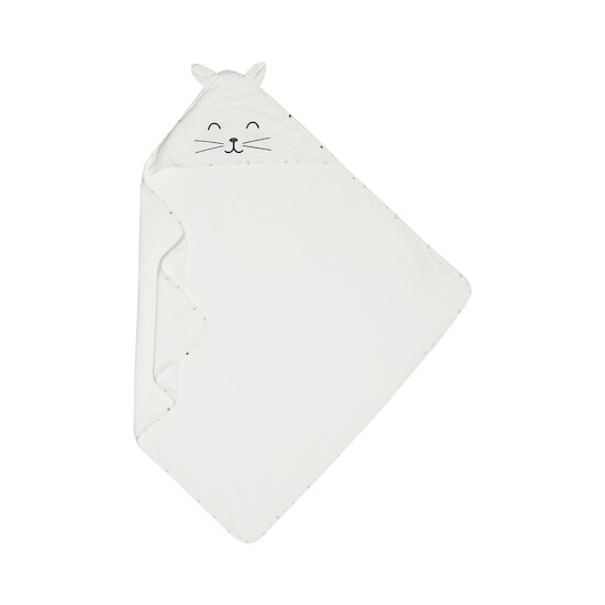 P’tit bisou Cape de Bain Mon Trousseau Chaton Ecru Poudre 