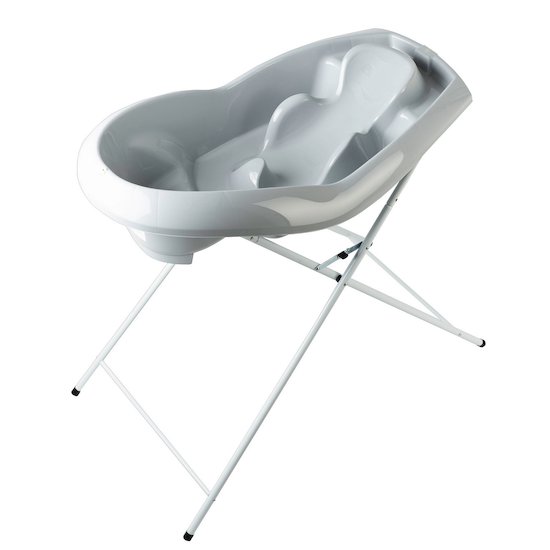 Baignoire bébé grise + pied blanc tuyau évacuation DBB, Vente en ligne de  Baignoire bébé