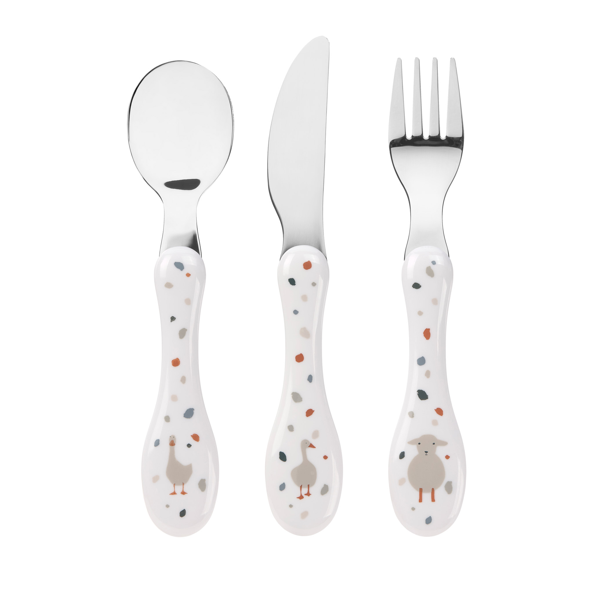 Set de couverts en inox Tiny Farmer Mouton/Oie MULTICOLORE Lässig