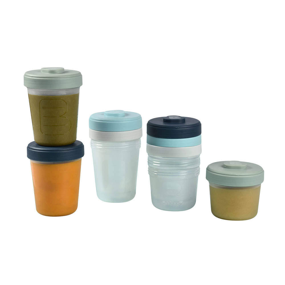 Biberon/tasse d'apprentissage 2 en 1 BEABA en verre (210 ml) bleu