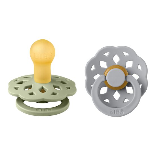 BIBS Tétines Boheme 2 Pack Caoutchouc naturel Sage/Cloud 