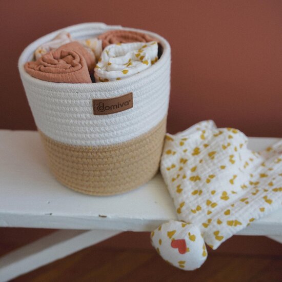 Domiva Lot de 2 Panières de rangement Honey Moon Beige  Domiva Lot de 2 Panières de rangement Honey Moon Beige