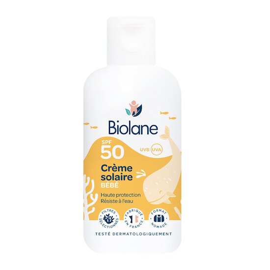 Biolane Crème solaire Orange et blanc  Biolane Crème solaire Orange et blanc