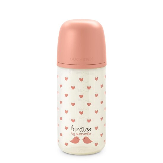 Suavinex Biberon Verre Tétine Sxpro S Birdies Rose 240 ml Suavinex Biberon Verre Tétine Sxpro S Birdies Rose 240 ml