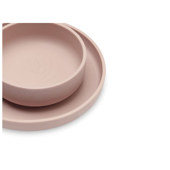 Jollein Set de table bébé silicone (4pcs) Pale Pink 