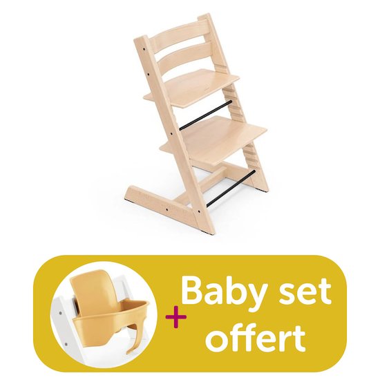 Stokke Tripp Trapp chaise haute naturel = 1 Babyset naturel offert  