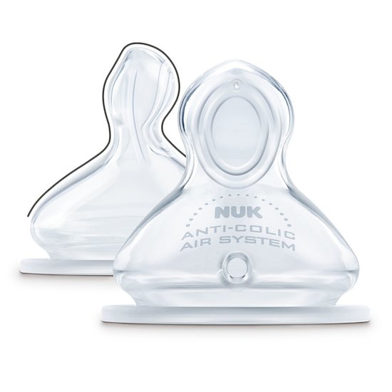 Nuk 2 tétines biberon First Choice+  Taille 2 - Perçage M