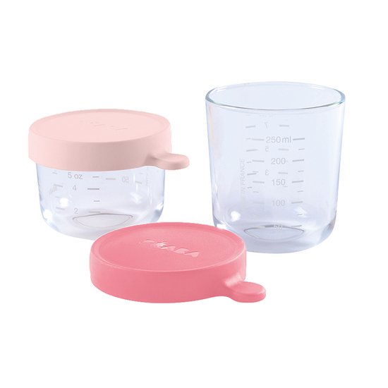 Béaba 2 portions verre Pink 150-250 ml