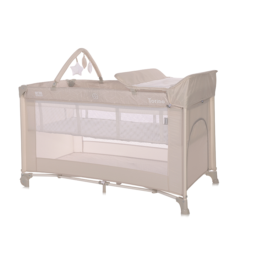 Lit parapluie torino 2 niveaux avec accessoires BEIGE Lorelli