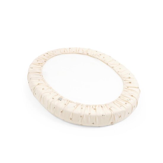 Stokke Drap-housse Mini Sleepi Écru Fleuri 