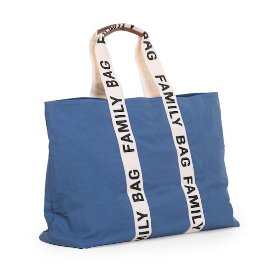Childhome Sac à langer Family Bag signature canvas Bleu   Childhome Sac à langer Family Bag signature canvas Bleu