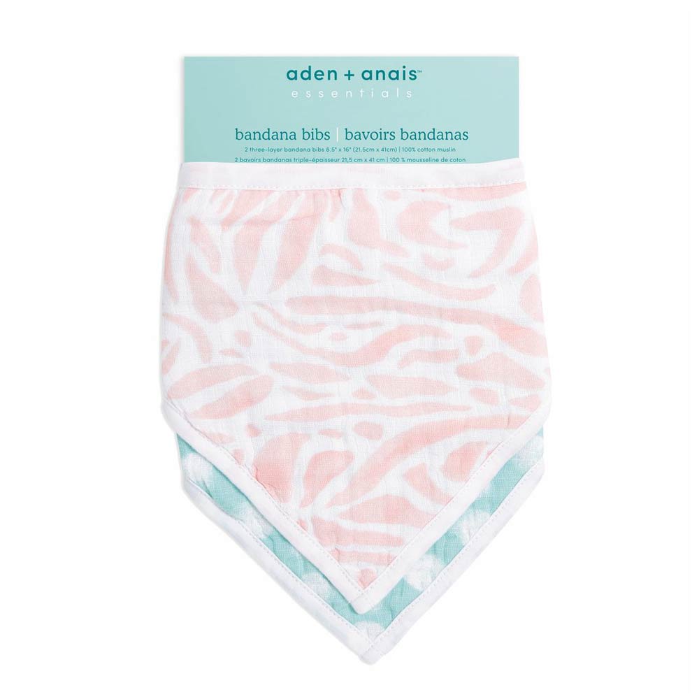 Lot de 2 bavoirs bandanas en mousseline de coton Essentials MULTICOLORE Aden et Anais