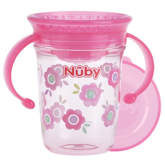 Nuby Gobelet magique Tritan 360° avec anses Pink 240ml