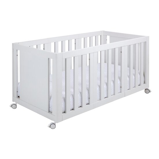 IKID Lit Pour Bébé Convertible en lit évolutif Blanc 50x90 cm / 70x140 cm