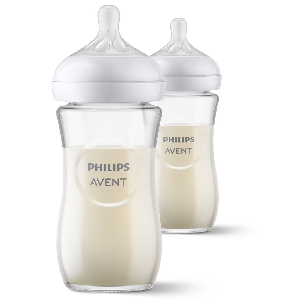 2 biberons verre Natural 3.0 BLANC Philips Avent