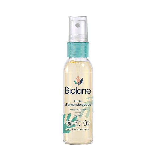 Biolane Spray huile d'amande douce Vert et blanc 75 ml Biolane Spray huile d'amande douce Vert et blanc 75 ml