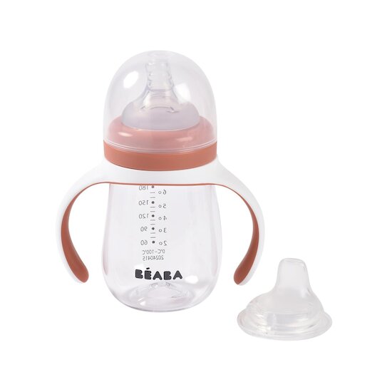 Béaba Biberon d'apprentissage 2en1 Terracotta 210 ml Béaba Biberon d'apprentissage 2en1 Terracotta 210 ml