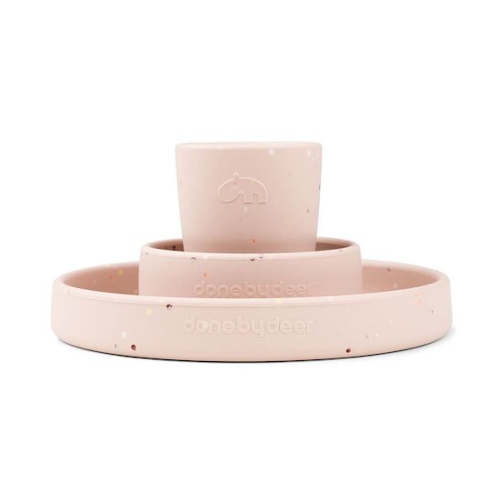 Done by Deer Coffret repas en silicone Confetti Rose 