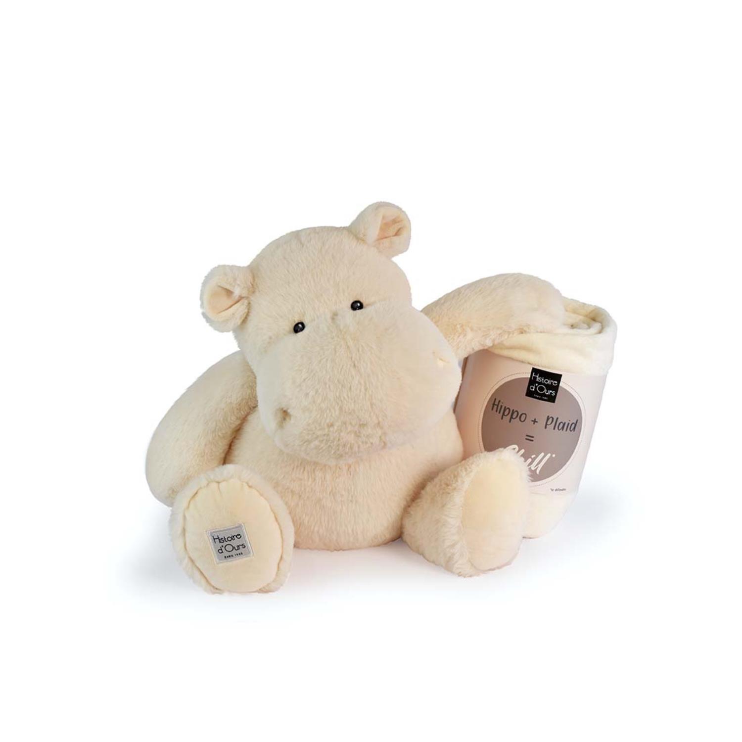 HISTOIRE D'OURS - Peluche hippo + plaid VERT Histoire d'Ours