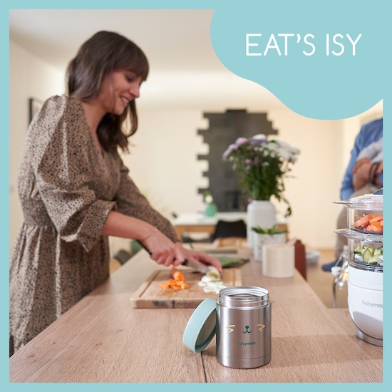 Babymoov Contenant Inox Eat'Isy Gris/Bleu  Babymoov Contenant Inox Eat'Isy Gris/Bleu
