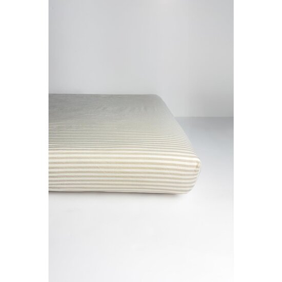 Kadolis Drap housse bébé Percale de Coton Bio Rayé Lin  Kadolis Drap housse bébé Percale de Coton Bio Rayé Lin