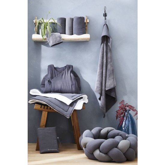 BB&Co Cape de bain et gant de toilette Mix & Match Gris  BB&Co Cape de bain et gant de toilette Mix & Match Gris