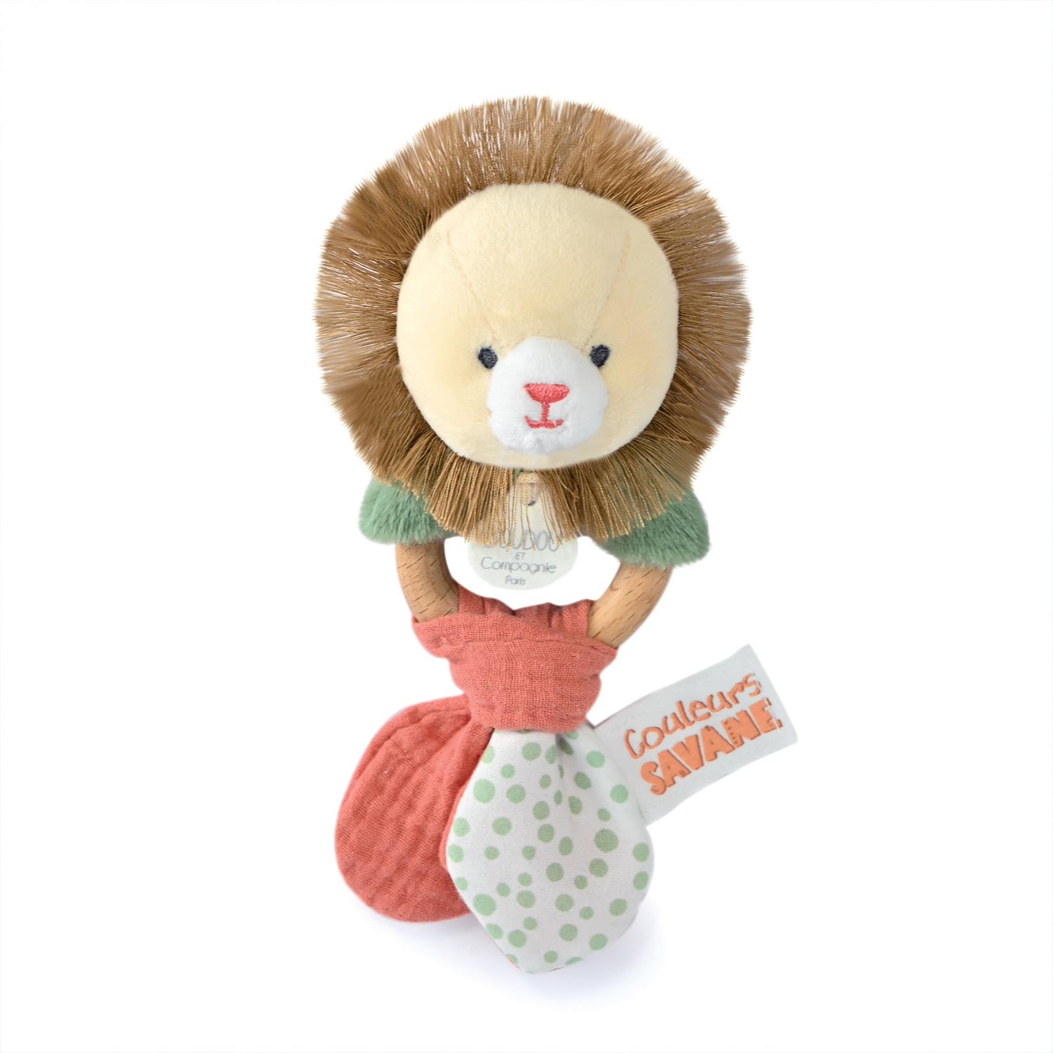 Doudou & Compagnie - Hochet Lion BEIGE Doudou & Compagnie