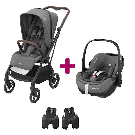 Maxi Cosi Pack poussette duo Léona 2 + pebble pro select grey  