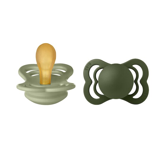 BIBS Tétines Supreme 2 Pack Caoutchouc naturel Sage/Hunter Green 