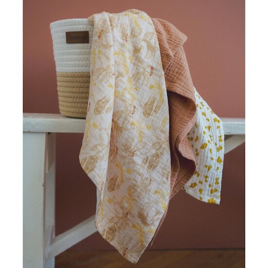 Domiva Lot 3 Langes Mousseline Honey Moon Beige 60x60 cm Domiva Lot 3 Langes Mousseline Honey Moon Beige 60x60 cm