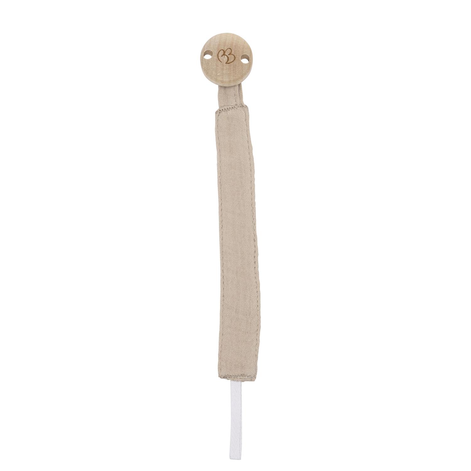 Attache-sucette gaze de coton BEIGE BB&Co