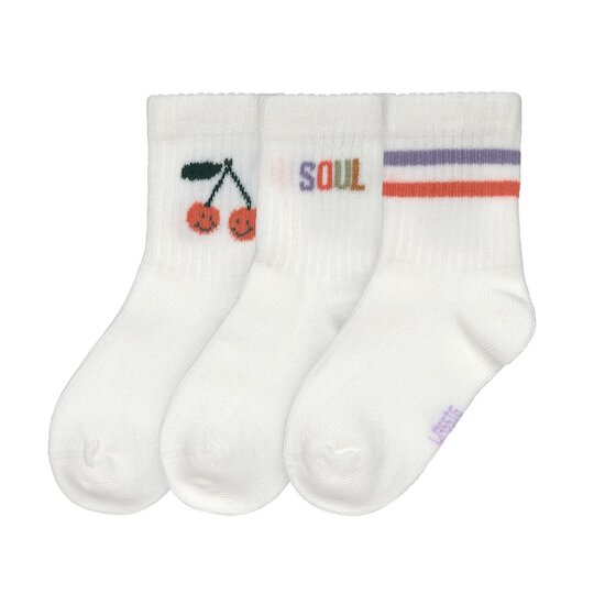Lässig Chaussettes Kids de Tennis 3 pcs Cerise Blanc 