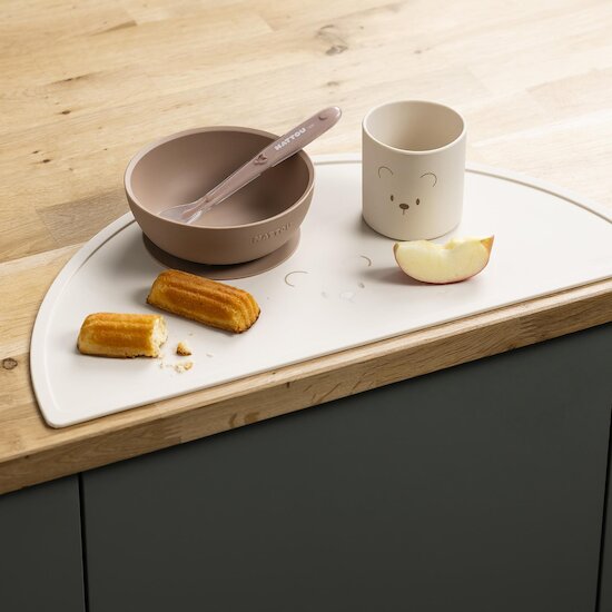Nattou Coffret repas silicone 4 pcs set table Naturel  Nattou Coffret repas silicone 4 pcs set table Naturel