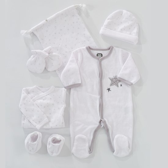 Coffret naissance/ensemble bébé effet tricoté - Assalamshop