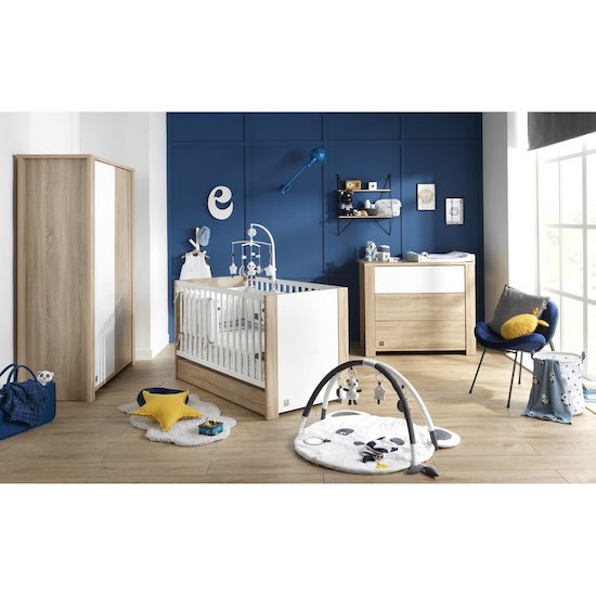 Sauthon Chambre bébé complète Antonin : lit 60x120, commode, armoire  