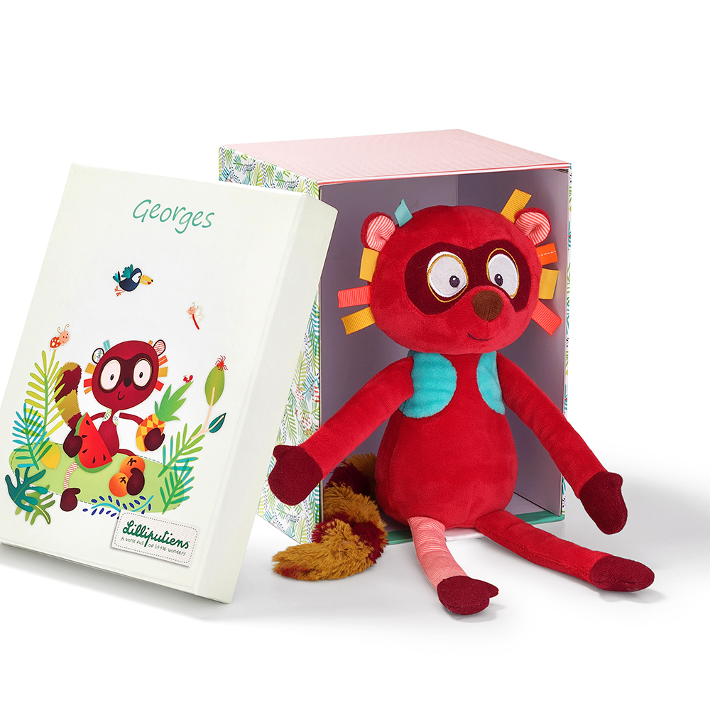 Georges peluche caline ROUGE Lilliputiens